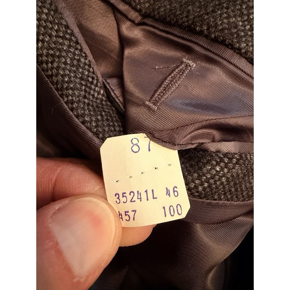 Black Saks Fifth Avenue 100% Cashmere Blazer Sport Coat Size 46L Gray Tweed Mint